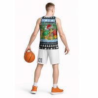 Micronesia Christmas Basketball Jersey with Santa Turtle Coral Reef and Holiday Ocean Pattern TS04 - Polynesian Pride