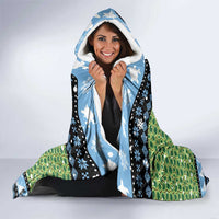 Micronesia Christmas Hooded Blanket with Santa Turtle Coral Reef and Holiday Ocean Pattern TS04 - Polynesian Pride