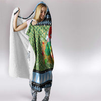 Micronesia Christmas Hooded Blanket with Santa Turtle Coral Reef and Holiday Ocean Pattern TS04 - Polynesian Pride