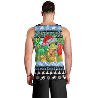 Micronesia Christmas Men Tank Top with Santa Turtle Coral Reef and Holiday Ocean Pattern - Polynesian Pride