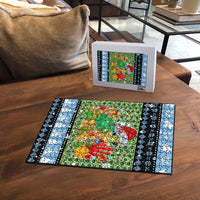 Micronesia Christmas Puzzle with Santa Turtle Coral Reef and Holiday Ocean Pattern TS04 - Polynesian Pride