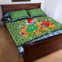 Micronesia Christmas Quilt Bed Set with Santa Turtle Coral Reef and Holiday Ocean Pattern - Polynesian Pride