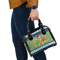 Micronesia Christmas Shoulder Handbag with Santa Turtle Coral Reef and Holiday Ocean Pattern TS04 - Polynesian Pride