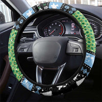 Micronesia Christmas Steering Wheel Cover with Santa Turtle Coral Reef and Holiday Ocean Pattern TS04 - Polynesian Pride