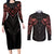 Feminine Polynesian Couples Matching Long Sleeve Bodycon Dress and Long Sleeve Button Shirts Mandala Tattoo Style TS04 Black - Polynesian Pride