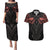 Feminine Polynesian Couples Matching Puletasi Dress and Hawaiian Shirt Mandala Tattoo Style TS04 Black - Polynesian Pride