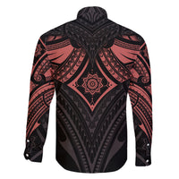 Feminine Polynesian Family Matching Off Shoulder Maxi Dress and Hawaiian Shirt Mandala Tattoo Style TS04 - Polynesian Pride