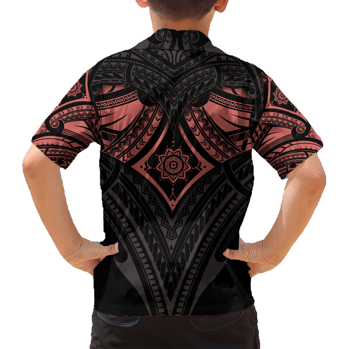 Feminine Polynesian Kid Hawaiian Shirt Mandala Tattoo Style TS04 - Polynesian Pride