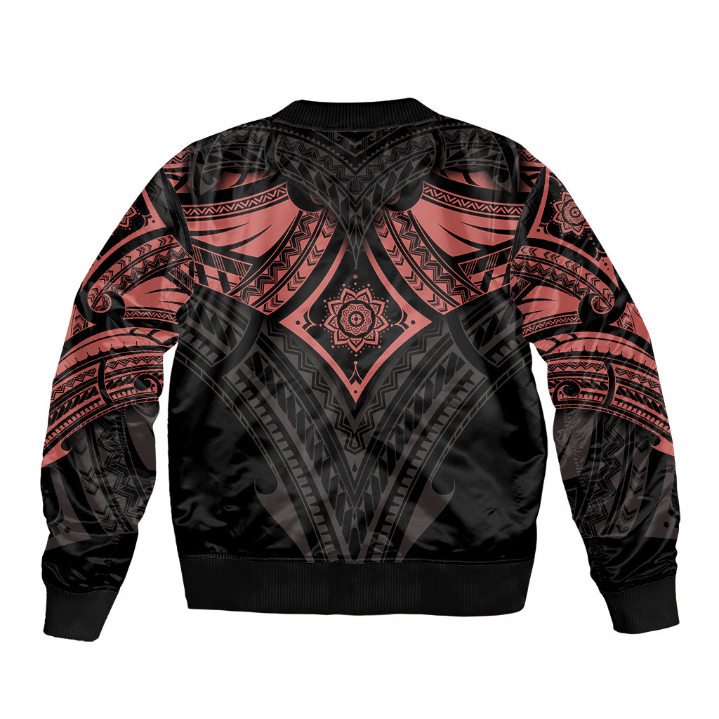 Feminine Polynesian Sleeve Zip Bomber Jacket Mandala Tattoo Style TS04 - Polynesian Pride