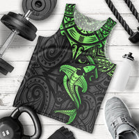 Polynesian Men Tank Top Hammerhead Shark Tribal Pattern Black Green Version TS04 Black Green - Polynesian Pride