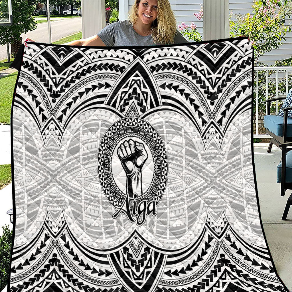 Aiga Samoa Raised Fist Quilt Polynesian Tribal Tattoo Art Family Pride