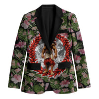 Samoa Aiga Polynesian Blazer Tropical Floral Hibiscus Pattern Island Heritage TS04 Unisex Green Red - Polynesian Pride