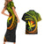 Hawaii Kanaka Maoli Couples Matching Short Sleeve Bodycon Dress and Hawaiian Shirt Polynesian Tornado Infusion Gradient TS04 - Polynesian Pride