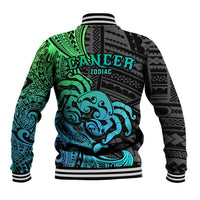 Zodiac Cancer Baseball Jacket Polynesian in Gradient Blue TS04 - Polynesian Pride