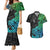 Zodiac Cancer Couples Matching Mermaid Dress and Hawaiian Shirt Polynesian in Gradient Blue TS04 Gradient Blue - Polynesian Pride