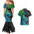 Zodiac Cancer Couples Matching Mermaid Dress and Hawaiian Shirt Polynesian in Gradient Blue TS04 - Polynesian Pride