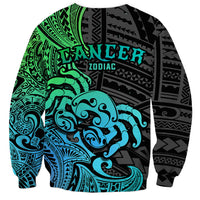 Zodiac Cancer Sweatshirt Polynesian in Gradient Blue TS04 - Polynesian Pride