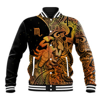 Zodiac Scorpio Baseball Jacket Polynesian in Orange TS04 Unisex Orange - Polynesian Pride