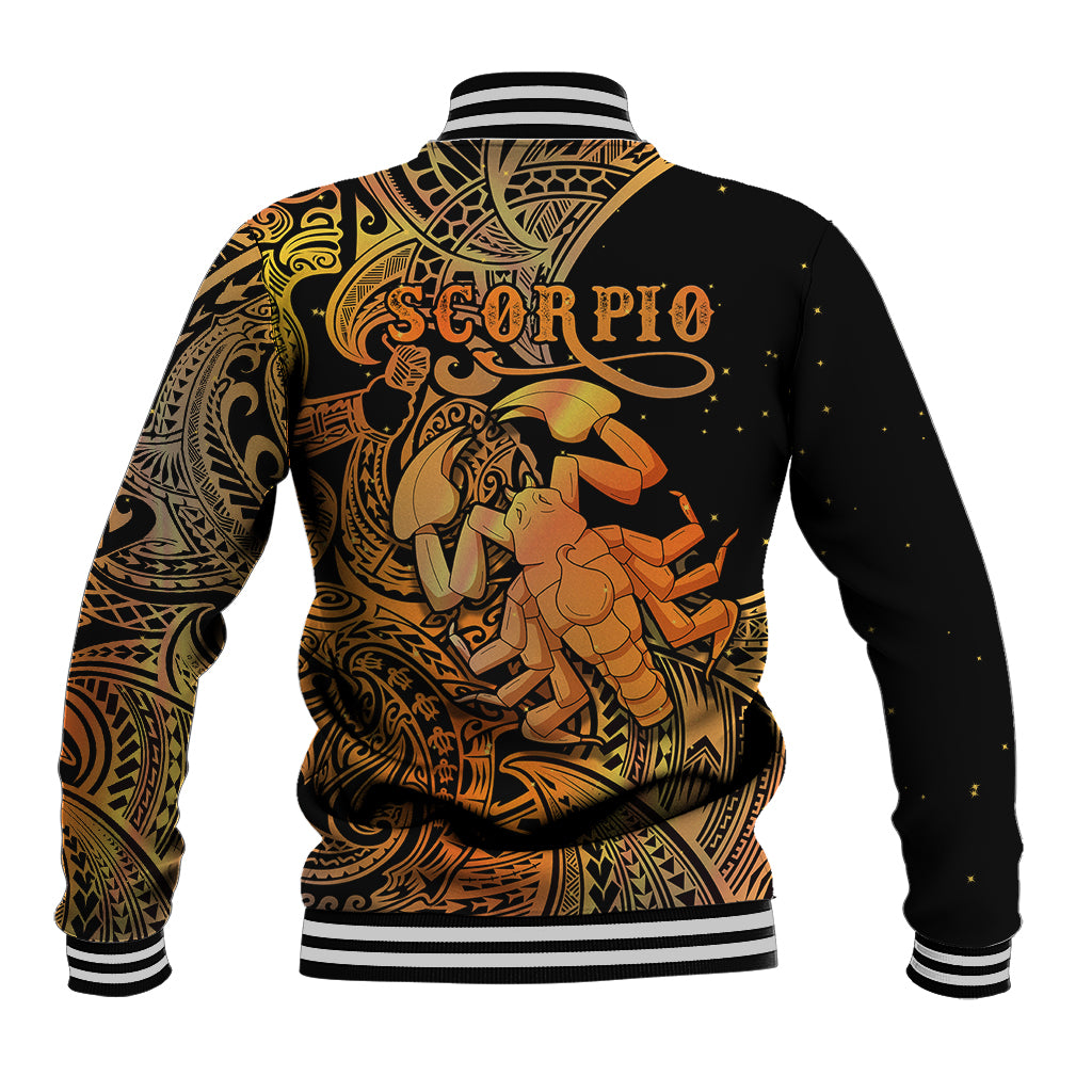 Zodiac Scorpio Baseball Jacket Polynesian in Orange TS04 - Polynesian Pride