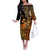 Zodiac Scorpio Off The Shoulder Long Sleeve Dress Polynesian in Orange TS04 Women Orange - Polynesian Pride