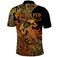 Zodiac Scorpio Polo Shirt Polynesian in Orange TS04 - Polynesian Pride