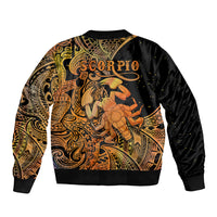 Zodiac Scorpio Sleeve Zip Bomber Jacket Polynesian in Orange TS04 - Polynesian Pride
