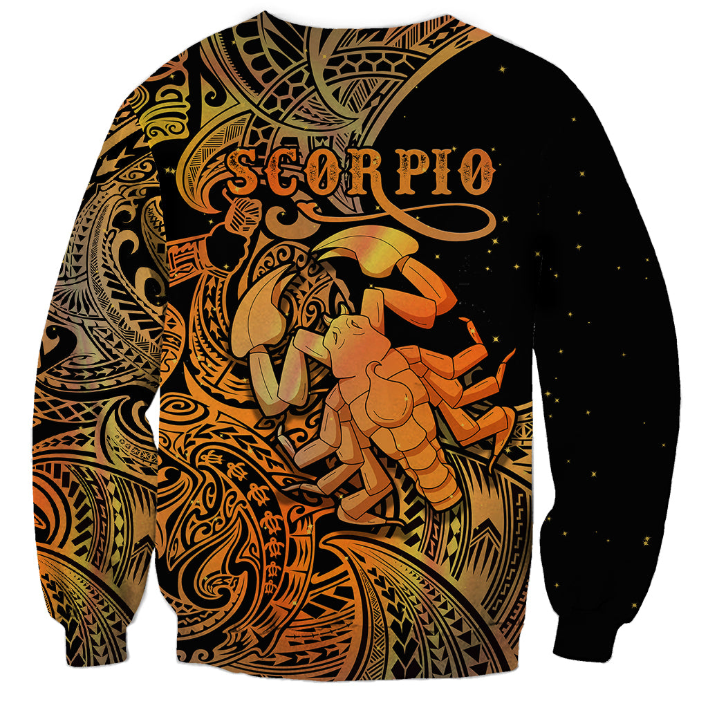 Zodiac Scorpio Sweatshirt Polynesian in Orange TS04 - Polynesian Pride