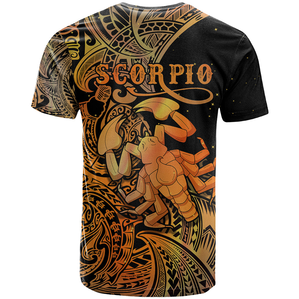Zodiac Scorpio T Shirt Polynesian in Orange TS04 - Polynesian Pride