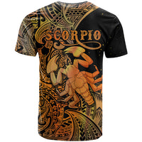 Zodiac Scorpio T Shirt Polynesian in Orange TS04 - Polynesian Pride