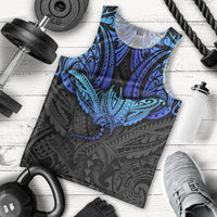 Polynesian Ray Pattern Men Tank Top TS04 Black Blue - Polynesian Pride
