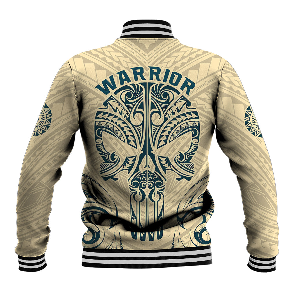 Polynesian Baseball Jacket Warrior Skull with Tribal Patterns Tattoo Design TS04 - Polynesian Pride
