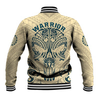 Polynesian Baseball Jacket Warrior Skull with Tribal Patterns Tattoo Design TS04 - Polynesian Pride