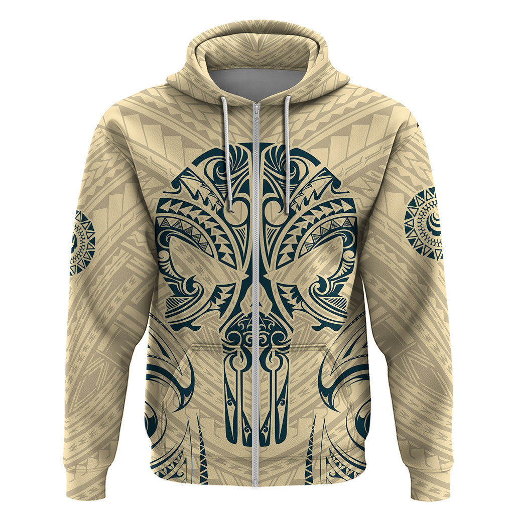 Polynesian Hoodie Warrior Skull with Tribal Patterns Tattoo Design TS04 - Polynesian Pride
