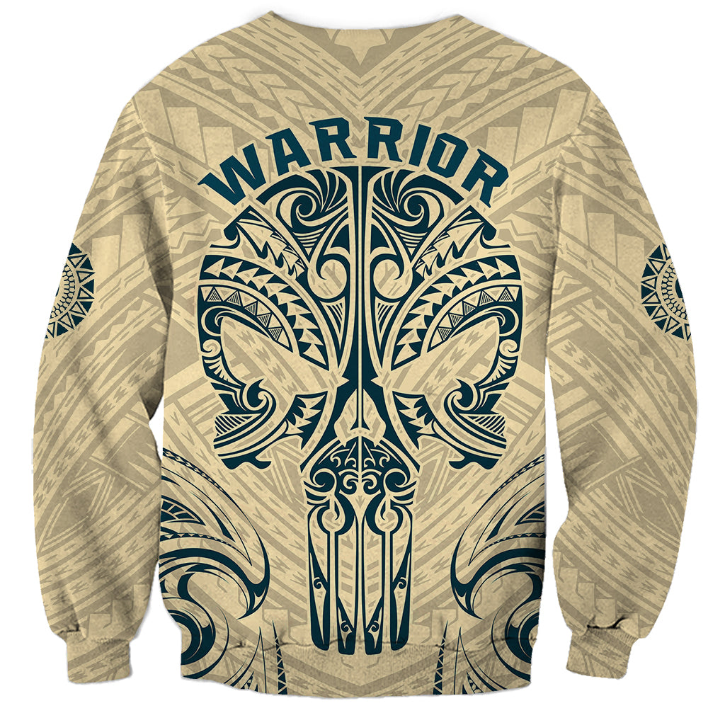 Polynesian Sweatshirt Warrior Skull with Tribal Patterns Tattoo Design TS04 - Polynesian Pride