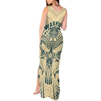 Polynesian Tank Maxi Dress Warrior Skull with Tribal Patterns Tattoo Design TS04 - Polynesian Pride