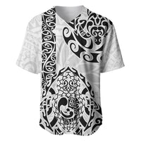 Hawaii Baseball Jersey with Polynesian Turtle TS04 Black White - Polynesian Pride