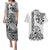 Hawaii Couples Matching Puletasi Dress and Hawaiian Shirt with Polynesian Turtle TS04 Black/White - Polynesian Pride