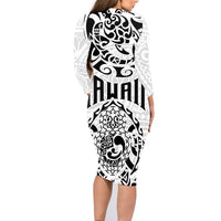 Hawaii Family Matching Long Sleeve Bodycon Dress and Hawaiian Shirt with Polynesian Turtle TS04 - Polynesian Pride