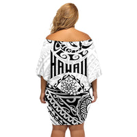 Hawaii Family Matching Off Shoulder Short Dress and Hawaiian Shirt with Polynesian Turtle TS04 - Polynesian Pride