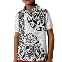 Hawaii Kid Polo Shirt with Polynesian Turtle TS04 Kid Black/White - Polynesian Pride