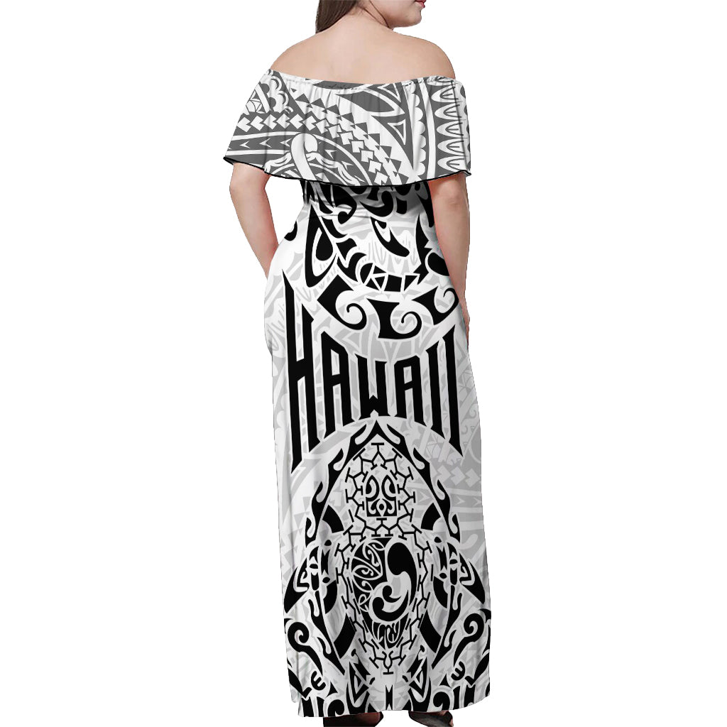 Hawaii Off Shoulder Maxi Dress with Polynesian Turtle TS04 - Polynesian Pride