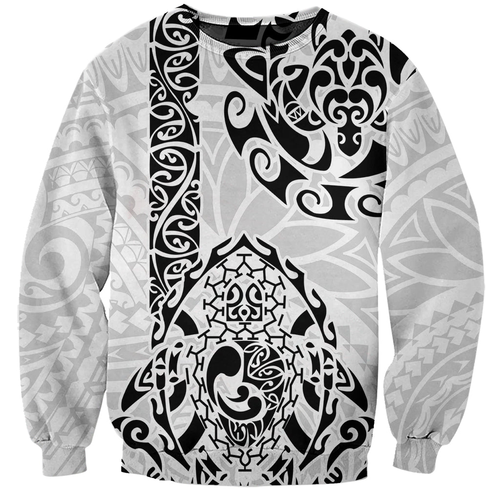 Hawaii Sweatshirt with Polynesian Turtle TS04 Unisex Black White - Polynesian Pride