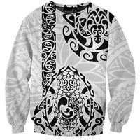 Hawaii Sweatshirt with Polynesian Turtle TS04 Unisex Black White - Polynesian Pride
