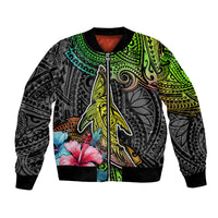 Polynesian Bomber Jacket Whales and Compass Gradient Pattern TS04 Unisex Gradient - Polynesian Pride