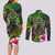 Polynesian Couples Matching Long Sleeve Bodycon Dress and Long Sleeve Button Shirts Whales and Compass Gradient Pattern TS04 - Polynesian Pride