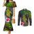 Polynesian Couples Matching Mermaid Dress and Long Sleeve Button Shirts Whales and Compass Gradient Pattern TS04 Gradient - Polynesian Pride