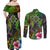 Polynesian Couples Matching Off Shoulder Maxi Dress and Long Sleeve Button Shirts Whales and Compass Gradient Pattern TS04 - Polynesian Pride