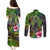 Polynesian Couples Matching Puletasi Dress and Long Sleeve Button Shirts Whales and Compass Gradient Pattern TS04 - Polynesian Pride