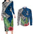 Polynesian Couples Matching Long Sleeve Bodycon Dress and Long Sleeve Button Shirts Whale Pattern and Hibiscus Flowers TS04 Multicolor - Polynesian Pride