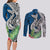Polynesian Couples Matching Long Sleeve Bodycon Dress and Long Sleeve Button Shirts Whale Pattern and Hibiscus Flowers TS04 - Polynesian Pride
